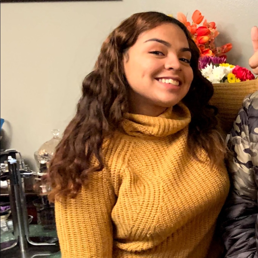 Tan turtleneck